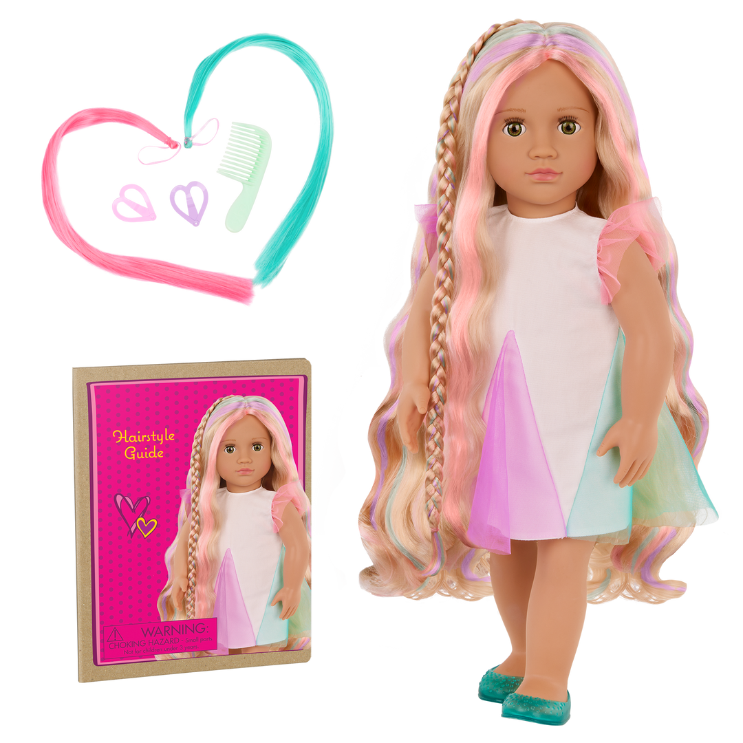 Tessie - 46cm Hair Play Doll - OG Doll with Blonde Hair & Highlights - Hair-Styling Booklet & Accessories - Toys for Kids 3 to 12 Years - Our Generation UK