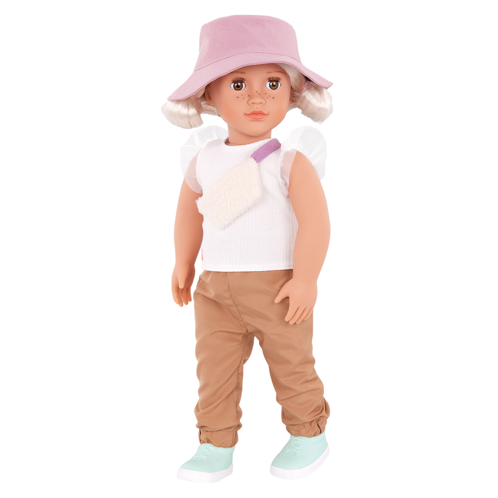 Our Generation 46cm Doll Roam Outfit including trousers, top, hat, shoes and bag