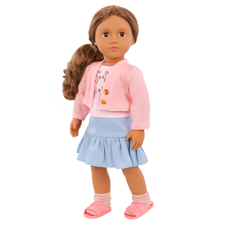 Our Generation Country Charm Outfit for an 46cm Dolls including a top, skirt, socks and sandals