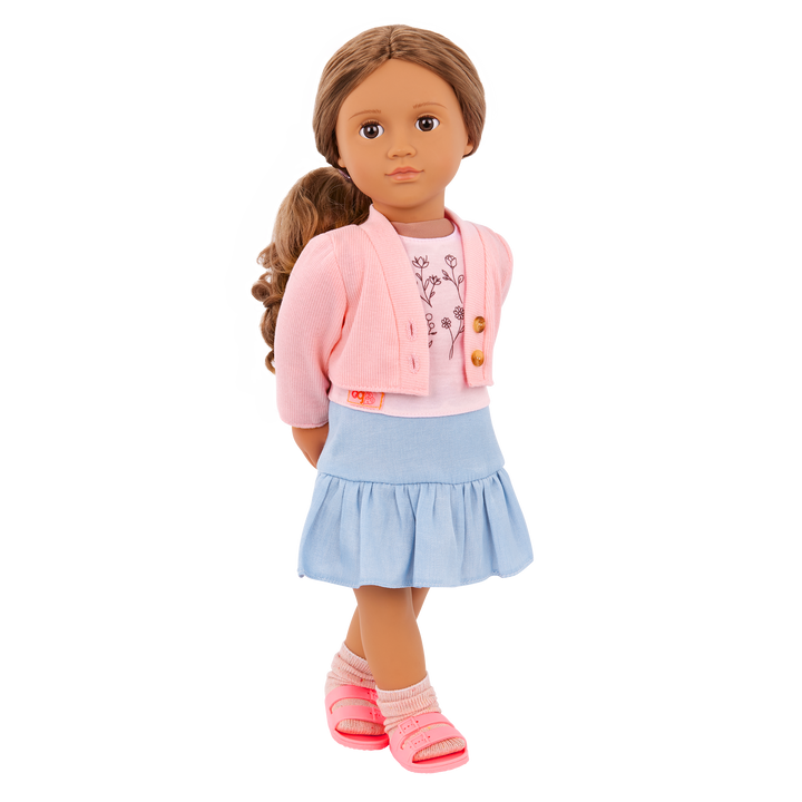 Our Generation Country Charm Outfit for an 46cm Dolls including a top, skirt, socks and sandals