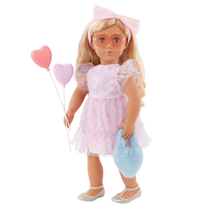 All Heart - Pink Dress & Party Accessories - Doll Clothes - 46cm Doll Outfits - Our Generation UK