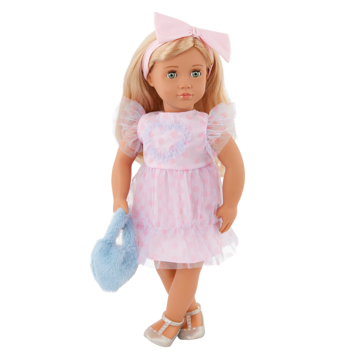 All Heart - Pink Dress & Party Accessories - Doll Clothes - 46cm Doll Outfits - Our Generation UK