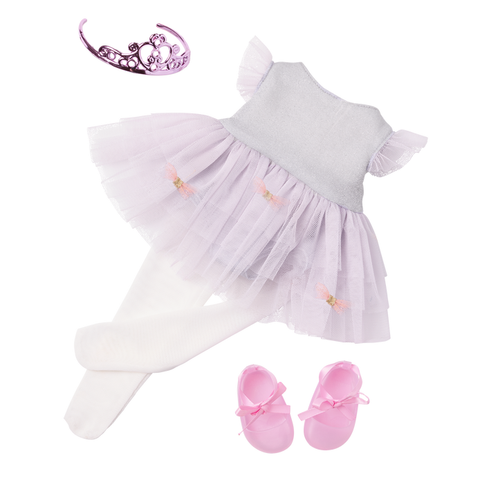 Tutu Cute - Ballet Outfit for Dolls - Dress, Tights & Tiara - Clothes for 46cm Dolls - Our Generation UK