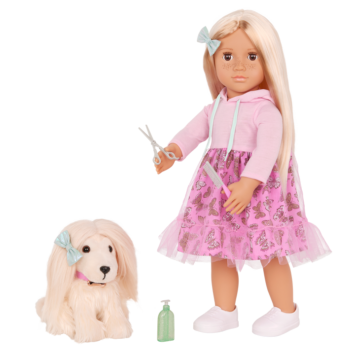 Our Generation Doll & Pet Set Hattie & Puppy Bella