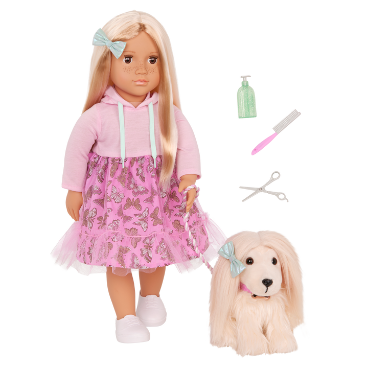 Our Generation Doll & Pet Set Hattie & Puppy Bella