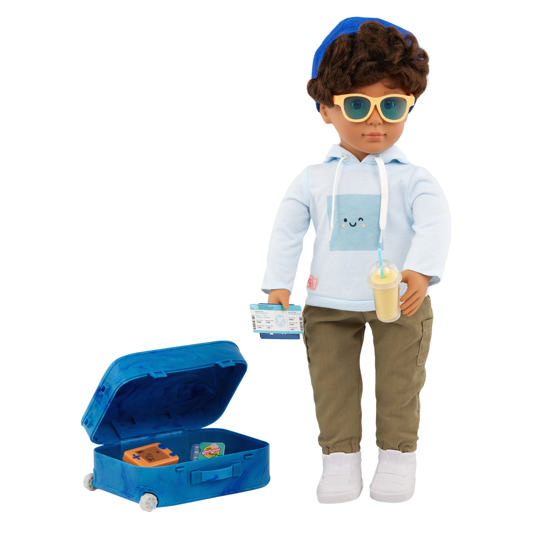 Our Generation 46cm Doll Milo and travelling accessories
