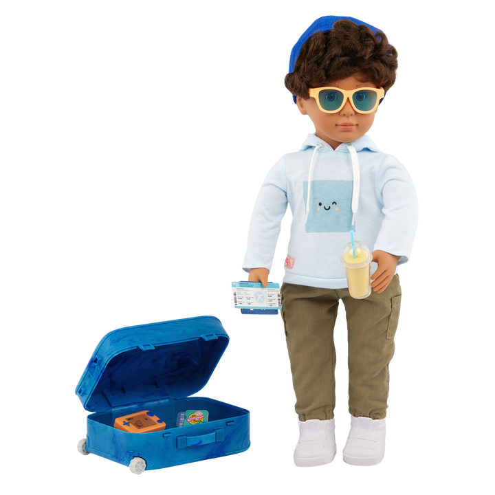 Our Generation 46cm Doll Milo and travelling accessories