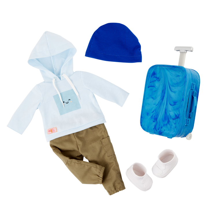 Our Generation 46cm Doll Milo and travelling accessories