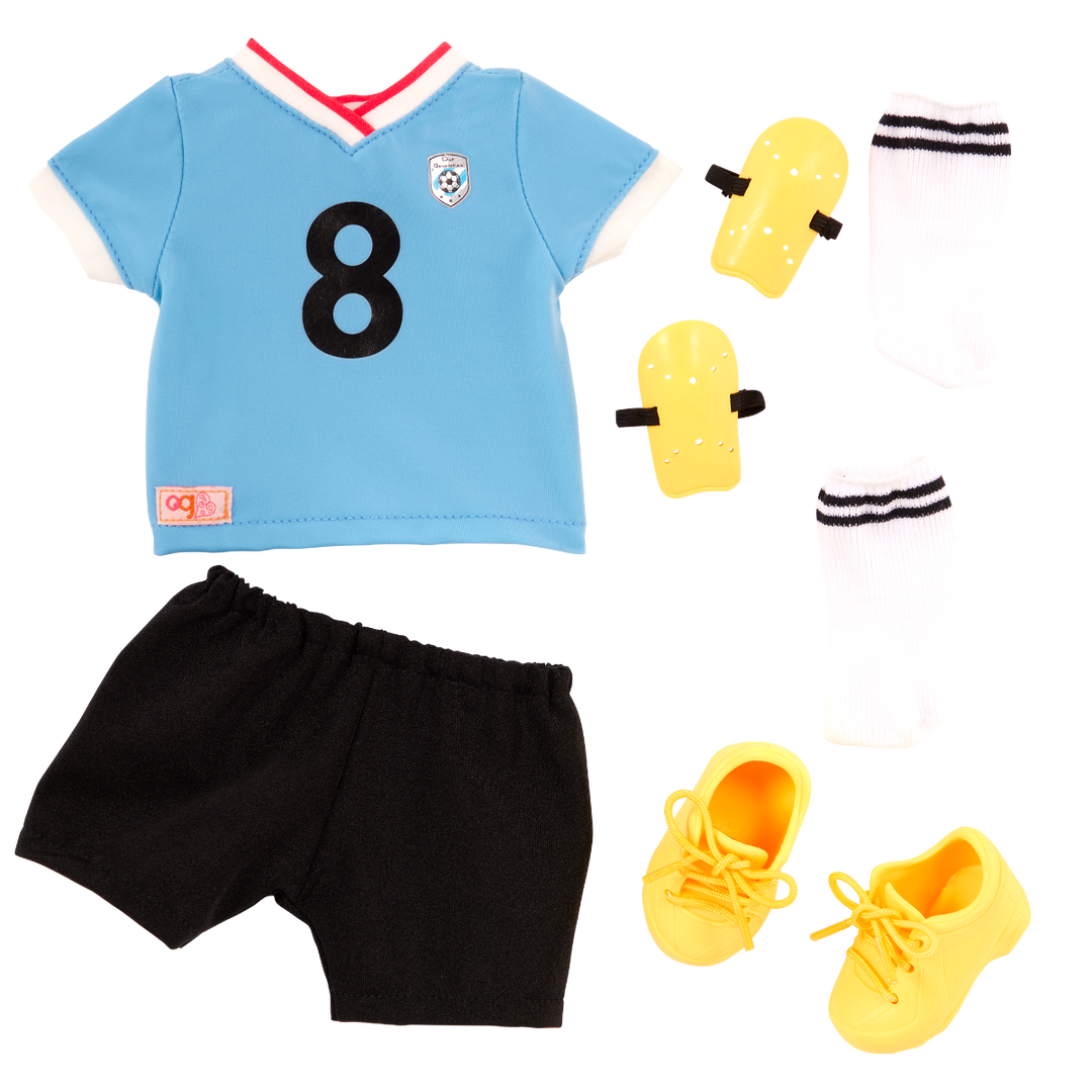 Mateo - 46cm Football Doll - OG Boy Doll with Accessories - Doll with Football, Cones, Whistle & Football Kit - Toys & Gifts for Kids - Our Generation UK