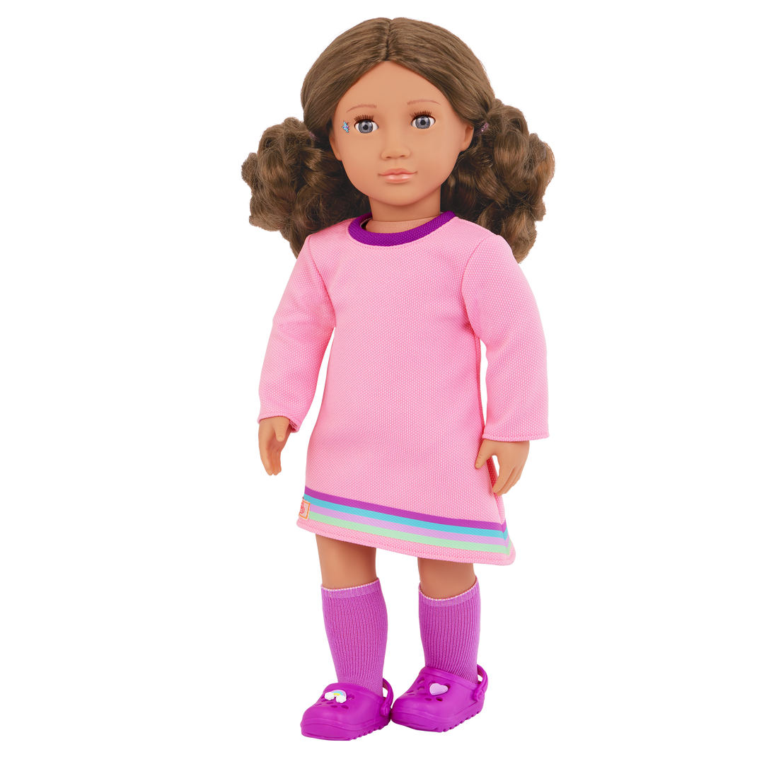 Finley - 46cm Doll with Brown Hair - OG Doll with Stickers & Sticker Book - Activity Doll - Toys & Gifts for Kids - Ages 3 Years + - Our Generation