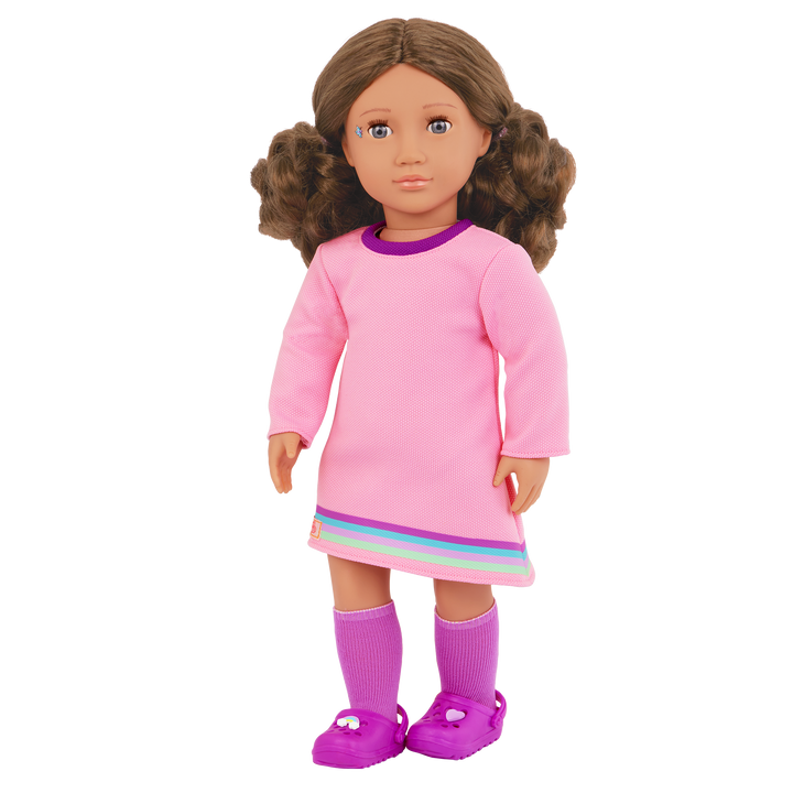 Finley - 46cm Doll with Brown Hair - OG Doll with Stickers & Sticker Book - Activity Doll - Toys & Gifts for Kids - Ages 3 Years + - Our Generation