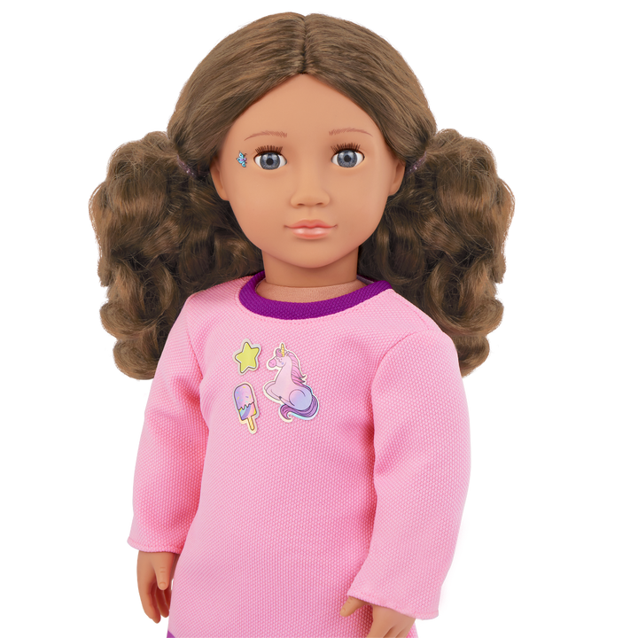 Finley - 46cm Doll with Brown Hair - OG Doll with Stickers & Sticker Book - Activity Doll - Toys & Gifts for Kids - Ages 3 Years + - Our Generation