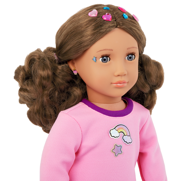 Finley - 46cm Doll with Brown Hair - OG Doll with Stickers & Sticker Book - Activity Doll - Toys & Gifts for Kids - Ages 3 Years + - Our Generation