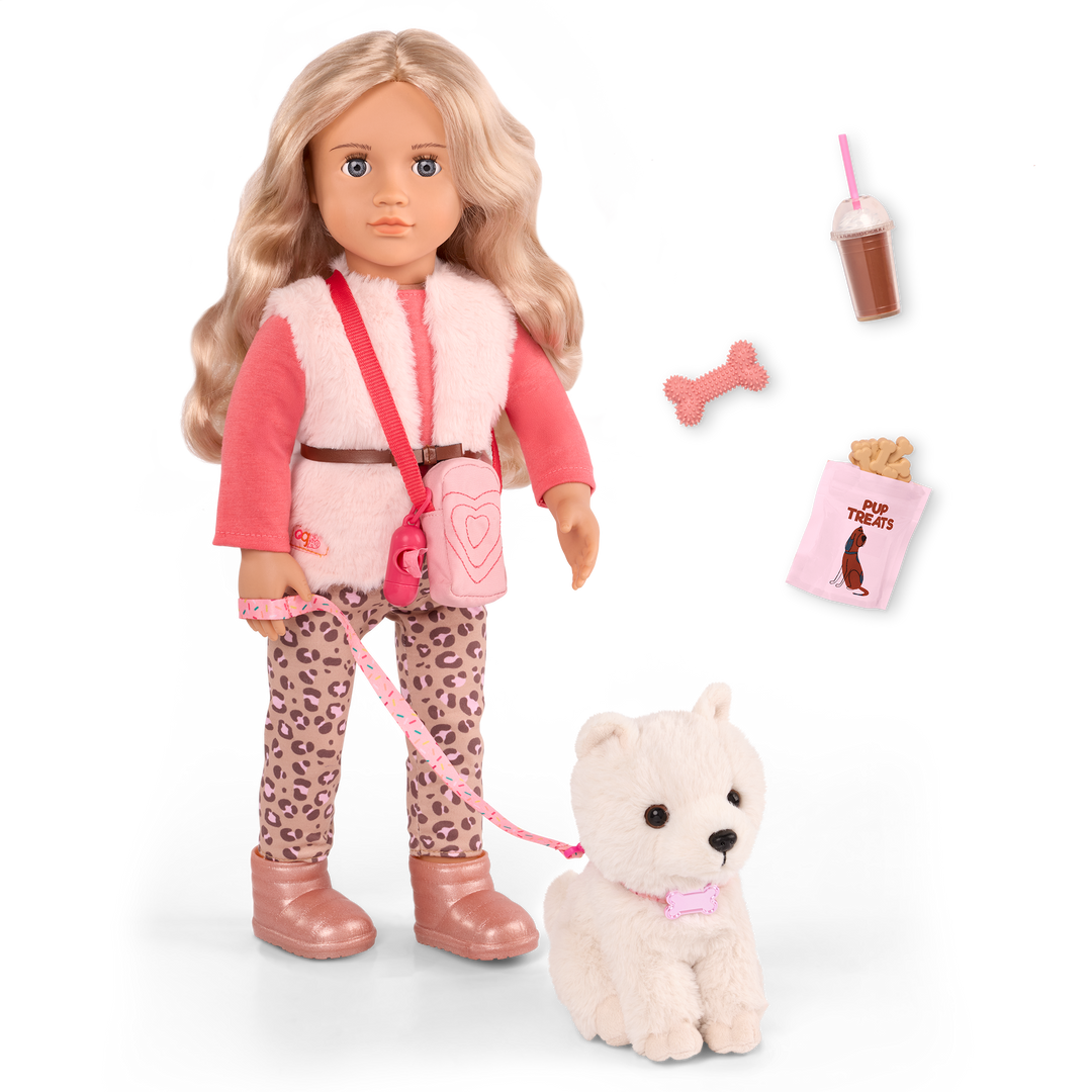 Our Generation 46cm Doll Kinsley & Pet Puppy Kenzi