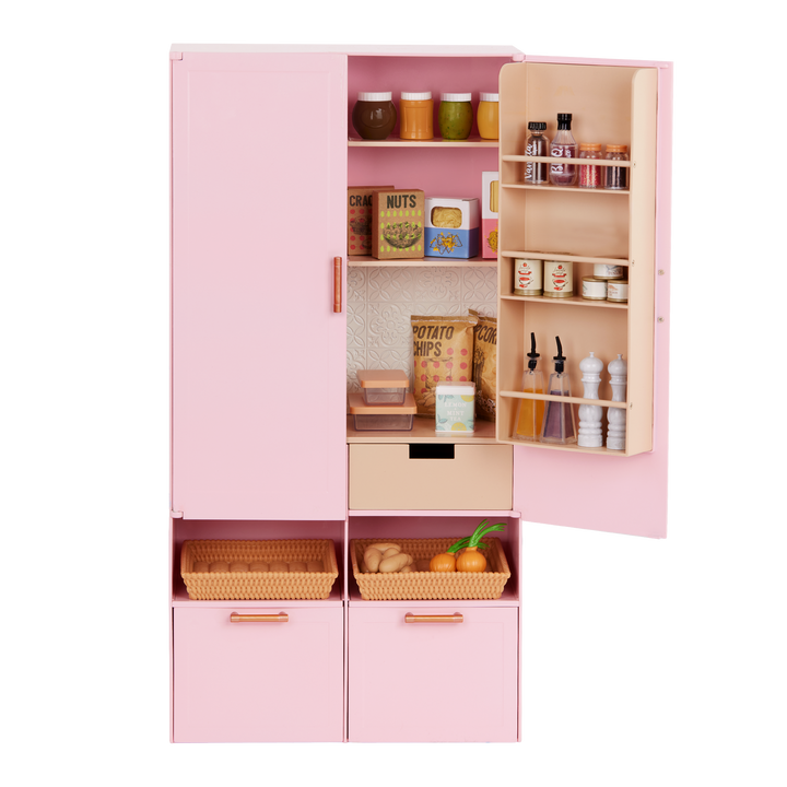 Our Generation Doll Kitchen Pantry Fully Stocked