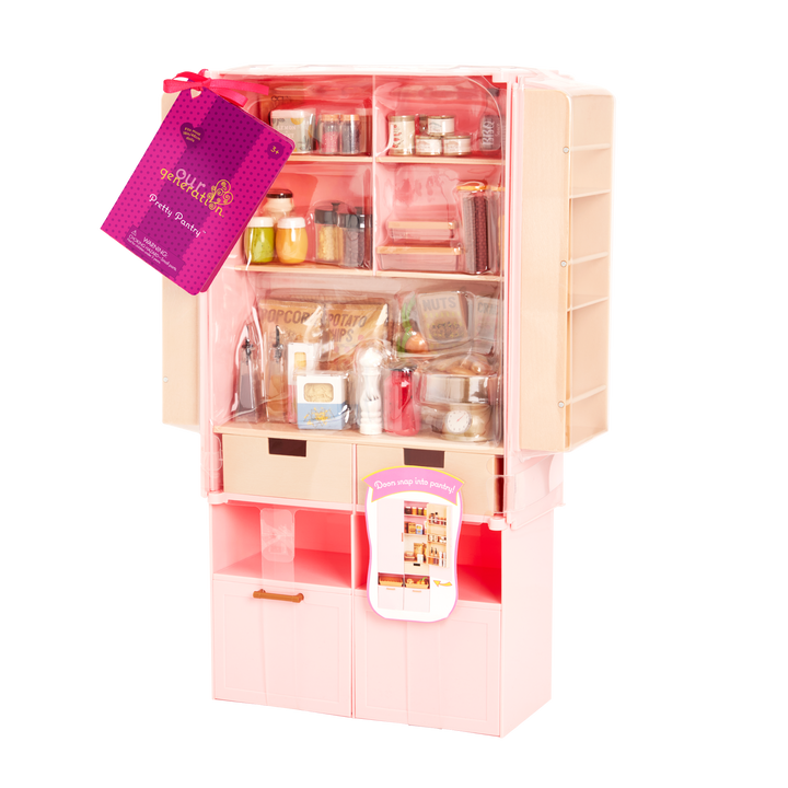 Our Generation Doll Kitchen Pantry Fully Stocked