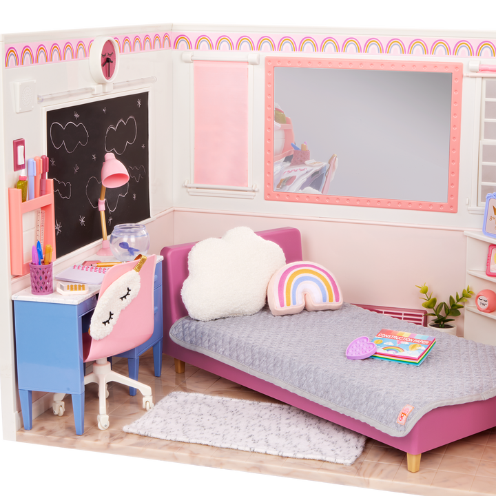 Room to Dream - Bedroom Playset for Dolls - Accessories for Our Generation Dolls - Doll Bed, Desk, Chair & Accessories - Our Generation UK