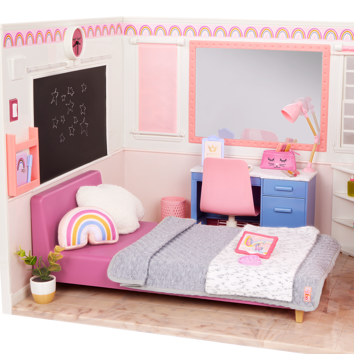 Room to Dream - Bedroom Playset for Dolls - Accessories for Our Generation Dolls - Doll Bed, Desk, Chair & Accessories - Our Generation UK