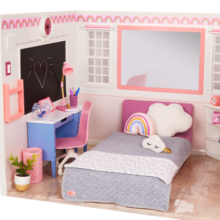 Room to Dream - Bedroom Playset for Dolls - Accessories for Our Generation Dolls - Doll Bed, Desk, Chair & Accessories - Our Generation UK