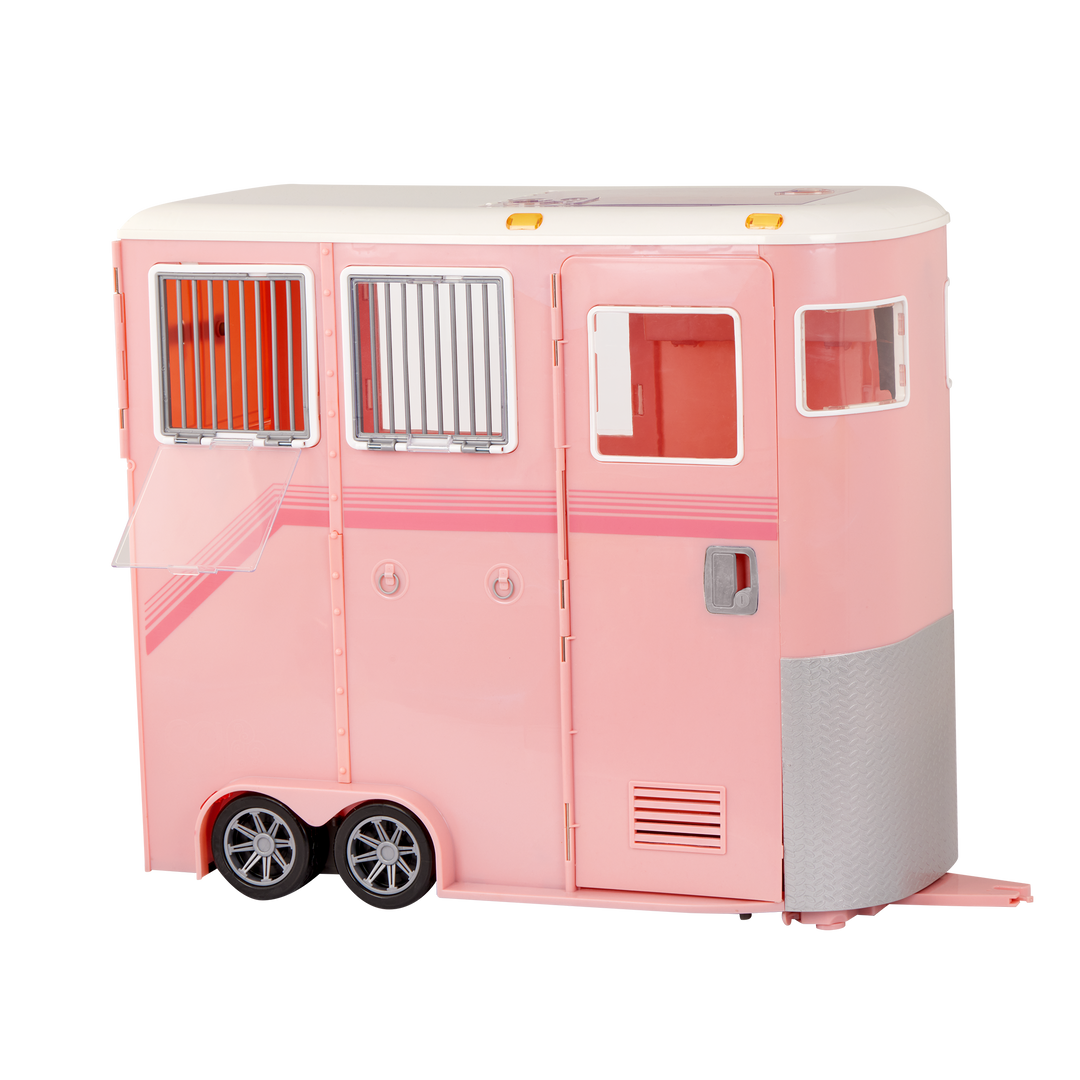 Mane to Travel Horse Trailer - Pink Horse Trailer with Accessories - Equestrian Accessories for OG Horses - Vehicle - Our Generation UK