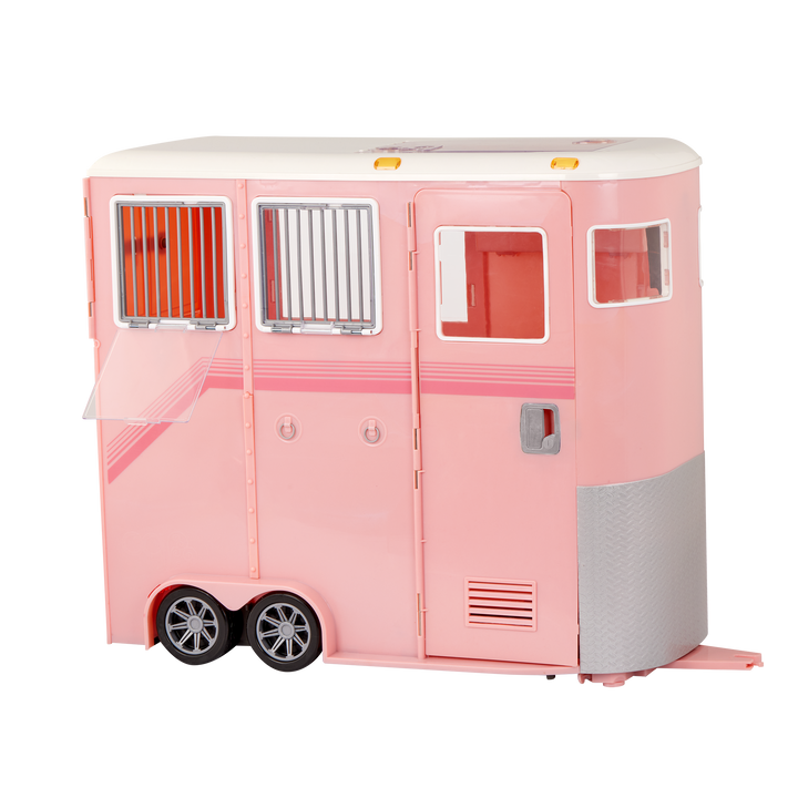 Mane to Travel Horse Trailer - Pink Horse Trailer with Accessories - Equestrian Accessories for OG Horses - Vehicle - Our Generation UK