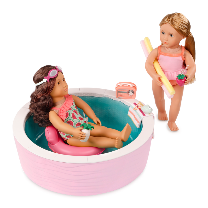 Poolside Fun - Pool & Summer Accessories for 46cm Dolls- Doll Playset - Our Generation UK