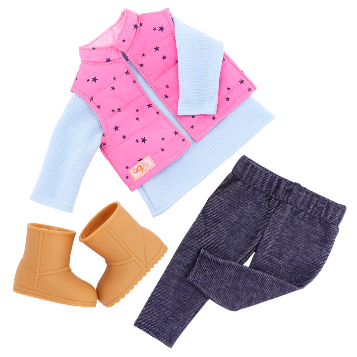 Trekking Star - Travel Outfit for 46cm Dolls - Top & Bottom - Our Generation