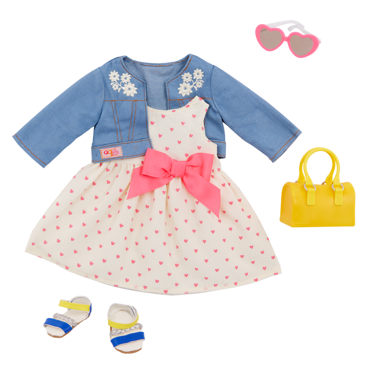 Bright as the Sun - 46cm Doll Clothing - Summer Dress, Jacket & Sunglasses - Our Generation UK