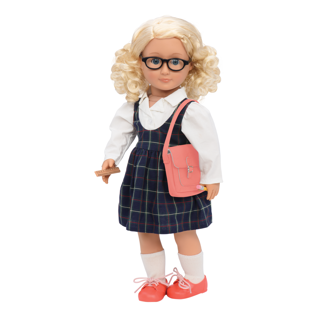 Perfect Score - School Outfit for 46cm Dolls - Pinafore Dress & School Accessories - Doll Clothing - Our Generation