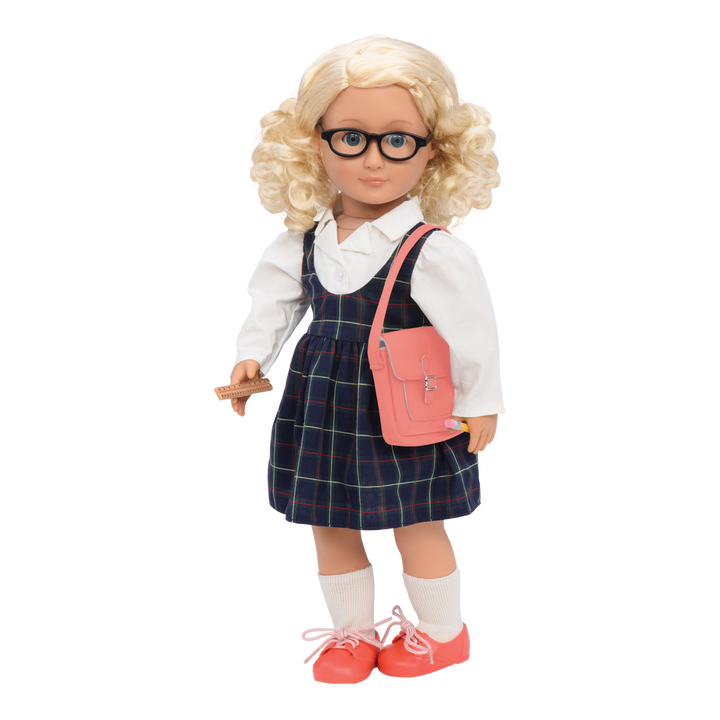 Perfect Score - School Outfit for 46cm Dolls - Pinafore Dress & School Accessories - Doll Clothing - Our Generation