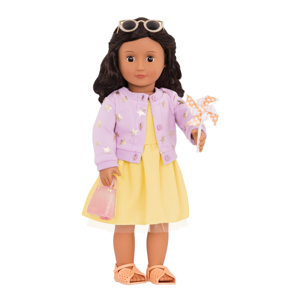 Summer Dress - 46cm Dolls Outfit - Yellow Dress & Jacket - Our Generation UK