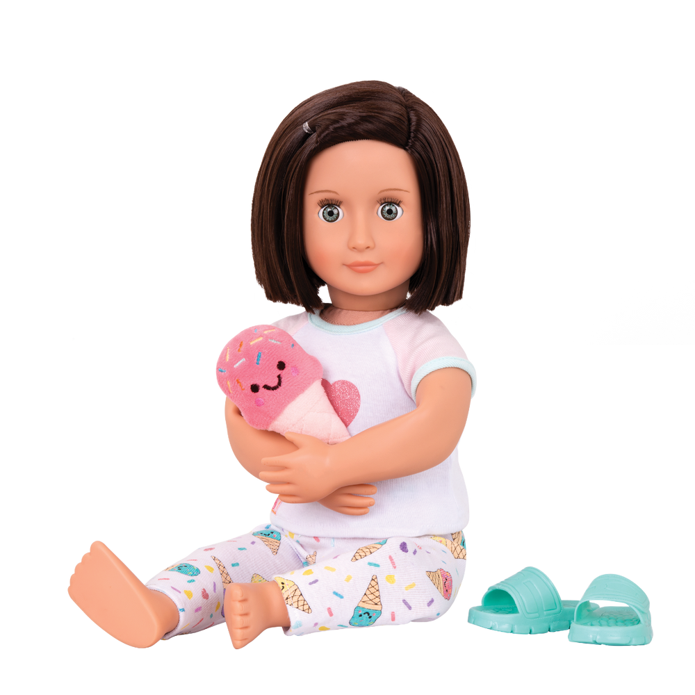 Ice Cream Dreams - 46cm Doll Pyjama Set - Pyjamas, Pink Dressing Gown & Slippers - Our Generation UK