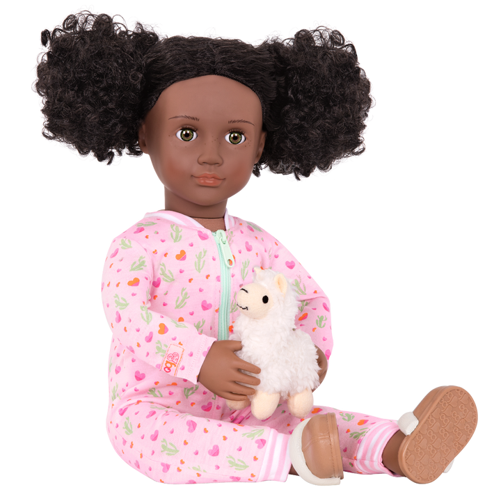 Llama Llullabies - Pyjamas for 46cm Dolls - Doll Onesie, Slippers & Llama Teddy - Doll Clothes - Our Generation