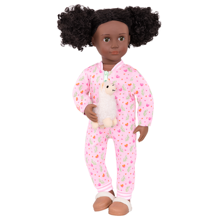 Llama Llullabies - Pyjamas for 46cm Dolls - Doll Onesie, Slippers & Llama Teddy - Doll Clothes - Our Generation