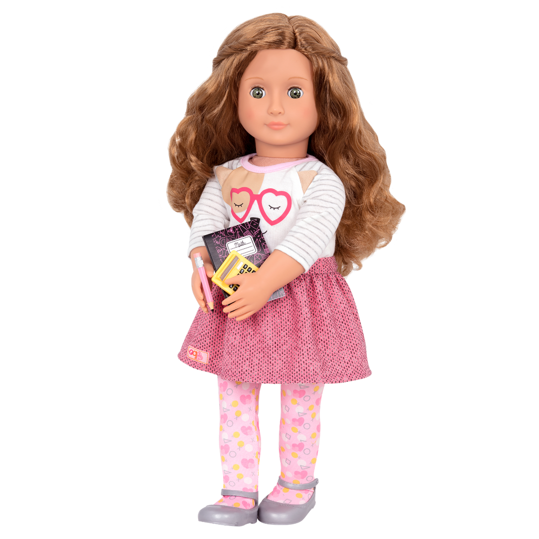 Classroom Cutie - 46cm Doll School Outfit - Skirt, Top & School Supplies - Doll Clothes- Our Generation