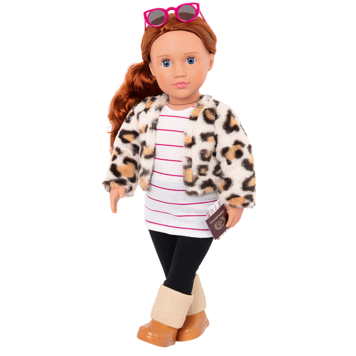 Travel outfit and accessories for 18-inch doll