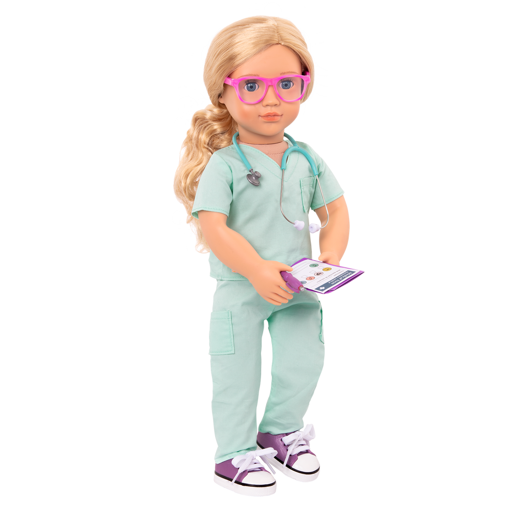 Surgeon scrubs and accessories for 18-inch doll