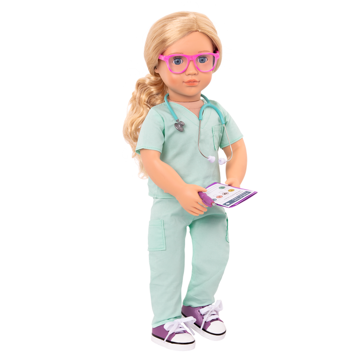 Surgeon scrubs and accessories for 18-inch doll