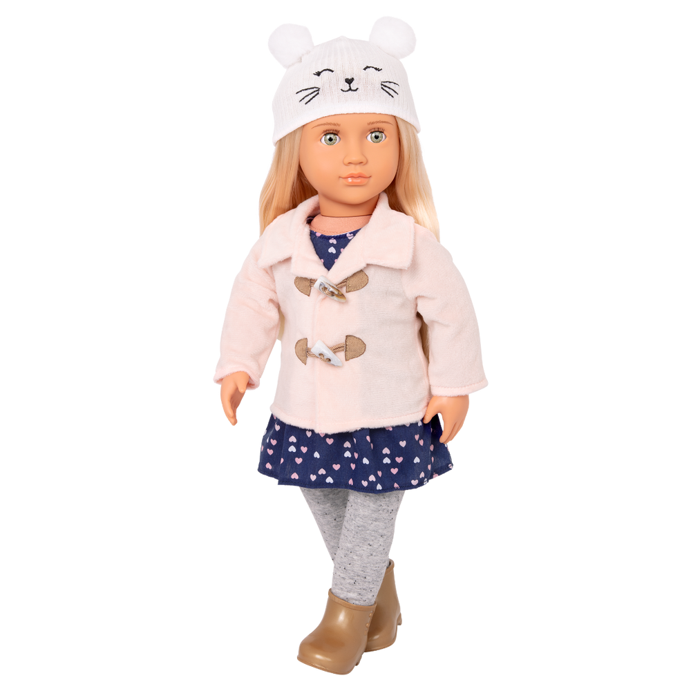 Cheerfully Chilly - Winter Outfit for 46cm Dolls - Pink Coat, Boots & Hat - Doll Clothes - Our Generation UK