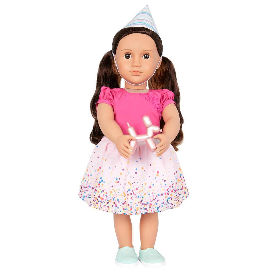 It's Time to Party - Doll Clothing - Birthday Outfit for 46cm Dolls - Top, Skirt & Party Hat - Our Generation UK