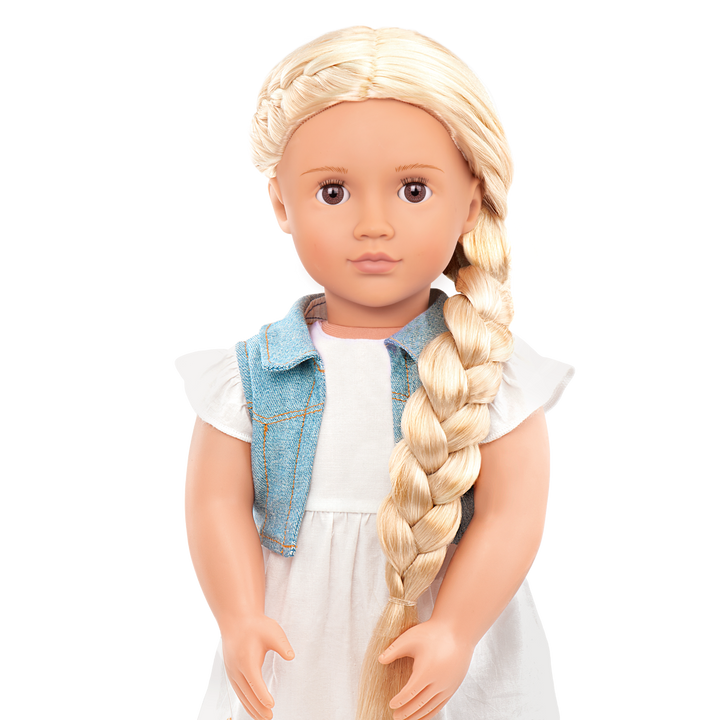 Phoebe - 46cm Hairgrow Doll - Doll with Long Blonde Hair & Brown Eyes - Doll with Hari Styling Accessories & Booklet - Toys & Gifts for Ages 3 Years + - Our Generation UK