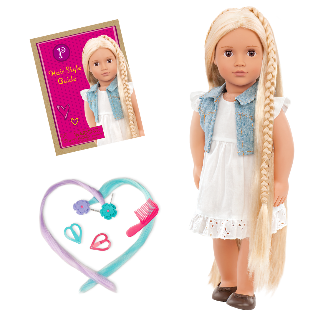 Phoebe - 46cm Hairgrow Doll - Doll with Long Blonde Hair & Brown Eyes - Doll with Hari Styling Accessories & Booklet - Toys & Gifts for Ages 3 Years + - Our Generation UK