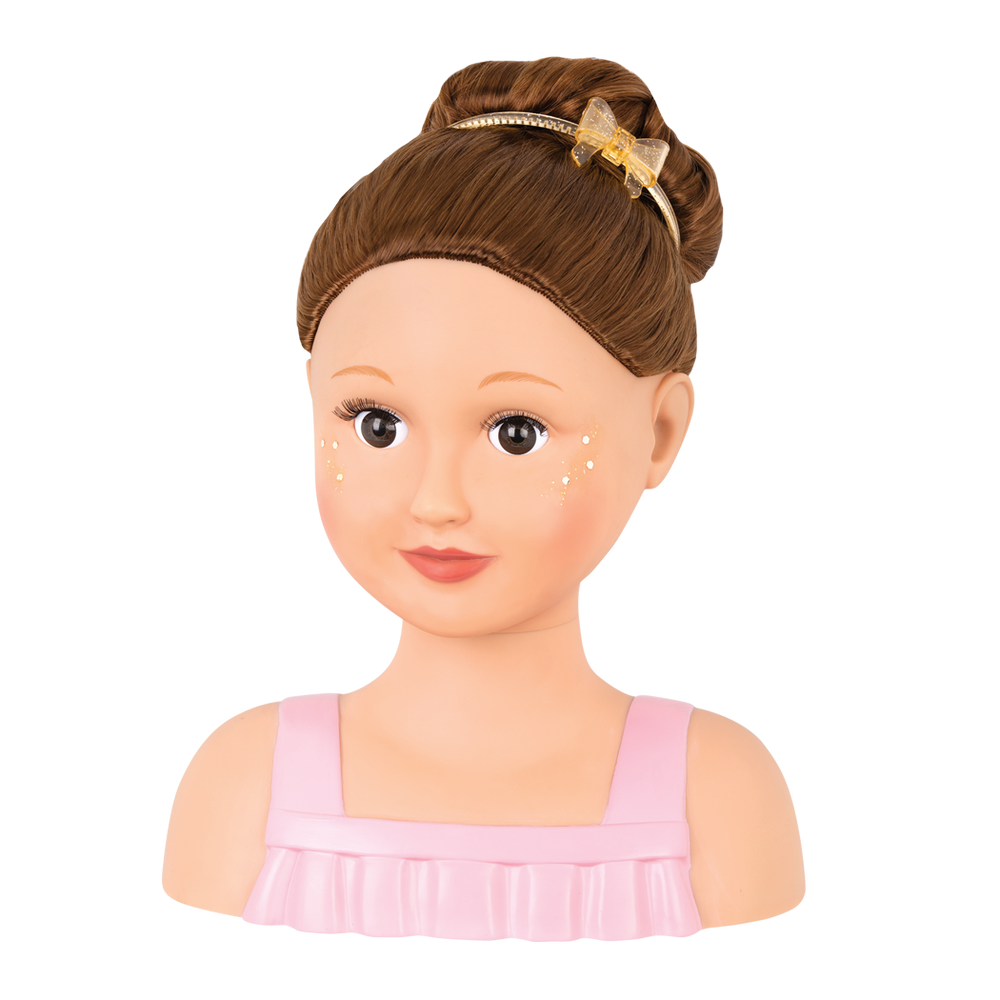 Talia - 23cm Doll Bust - Hair Styling Doll Bust - Brown Hair - Hair Styling Accessories - Our Generation
