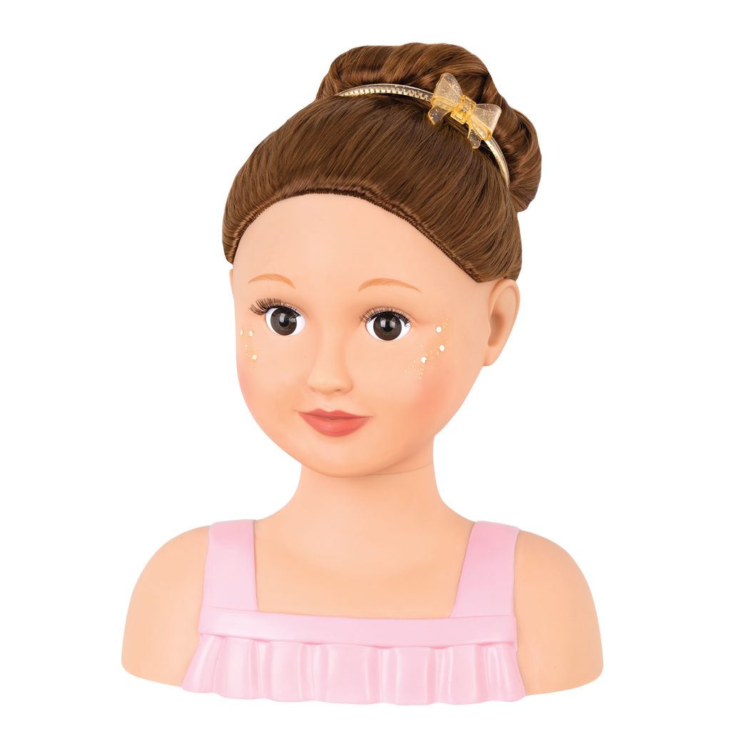 Talia - 23cm Doll Bust - Hair Styling Doll Bust - Brown Hair - Hair Styling Accessories - Our Generation