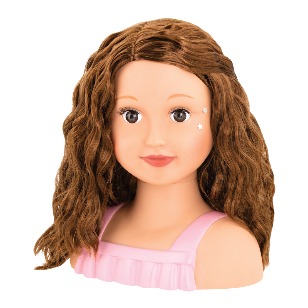 Talia - 23cm Doll Bust - Hair Styling Doll Bust - Brown Hair - Hair Styling Accessories - Our Generation