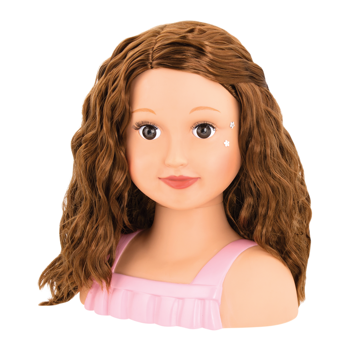Talia - 23cm Doll Bust - Hair Styling Doll Bust - Brown Hair - Hair Styling Accessories - Our Generation