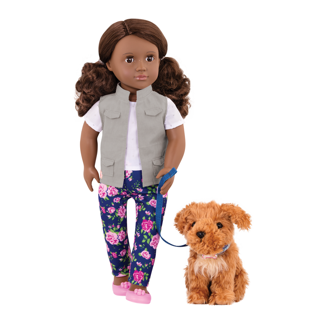 Malia - OG Doll & Pet - Doll with Brown Hair & Brown Eyes - Pet Poodle Pup with Brown Fur - Toys & Gifts - Our Generation UK