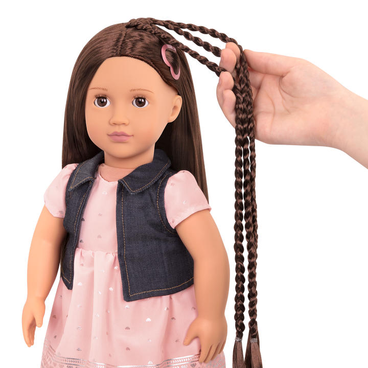 Kaelyn - 46cm Hairplay Doll - Doll with Long Brown Hair & Brown Eyes - Hair Styling Accessories for Dolls - Doll Hair Styling Booklet - Toys & Gifts - Our Generation