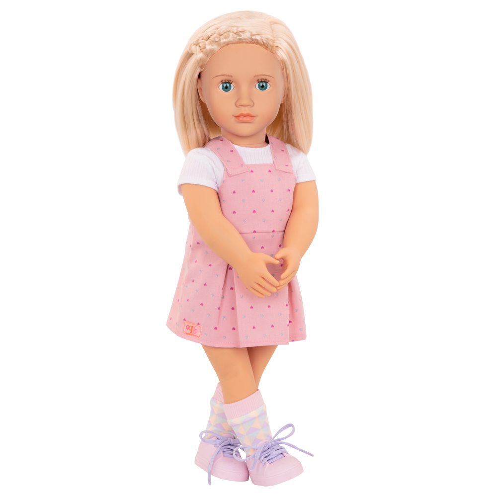 Naty - 46cm Doll - Doll with Short Blonde Hair & Blue Eyes - Toys & Gifts for Kids - Toys for Ages 3 -12 Years - Our Generation UK