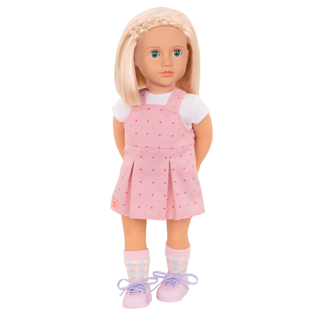 Naty - 46cm Doll - Doll with Short Blonde Hair & Blue Eyes - Toys & Gifts for Kids - Toys for Ages 3 -12 Years - Our Generation UK